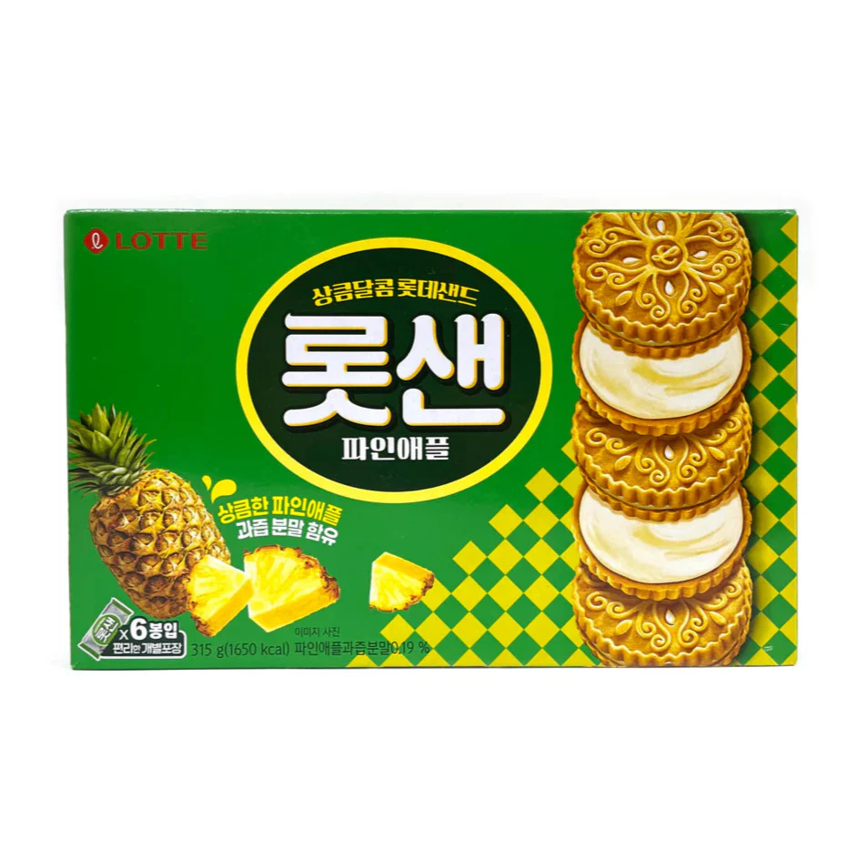 Lotte Pineapple Sandwich Cookie 315g (Korea)